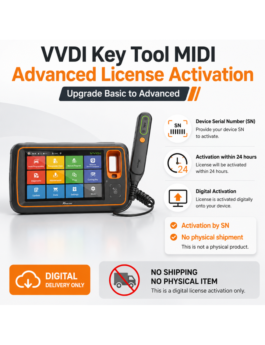 XHORSE VVDI Key Tool MIDI Advanced License Activation
